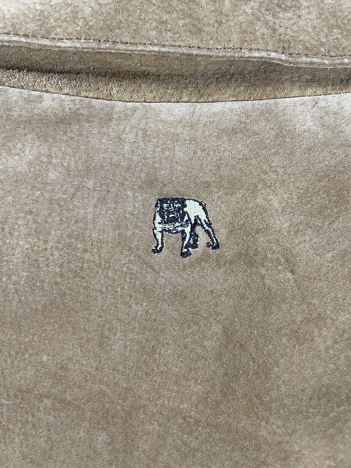 1990年代頃 TOUR スエードレザージャケット ブルドッグ刺繍 タンブラウン メンズ 9