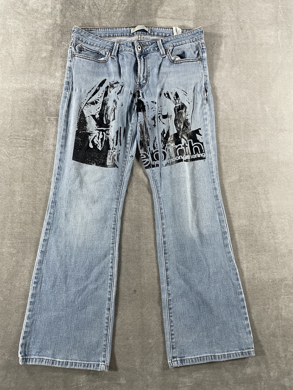 Levi's グラフィックプリント ブーツカットデニム ライトブルー 2000年代頃 レディース 3