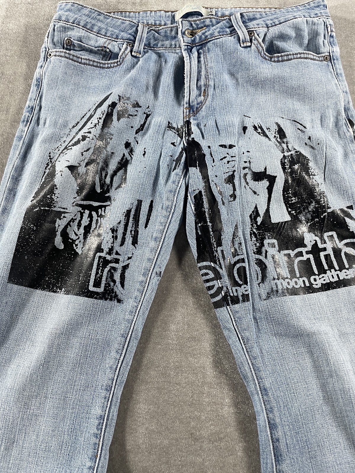 Levi's グラフィックプリント ブーツカットデニム ライトブルー 2000年代頃 レディース 7