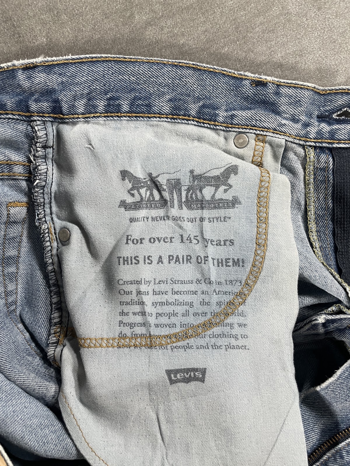 Levi's 517 ブーツカット カスタムプリントデニム ライトインディゴ W32 メンズ 10