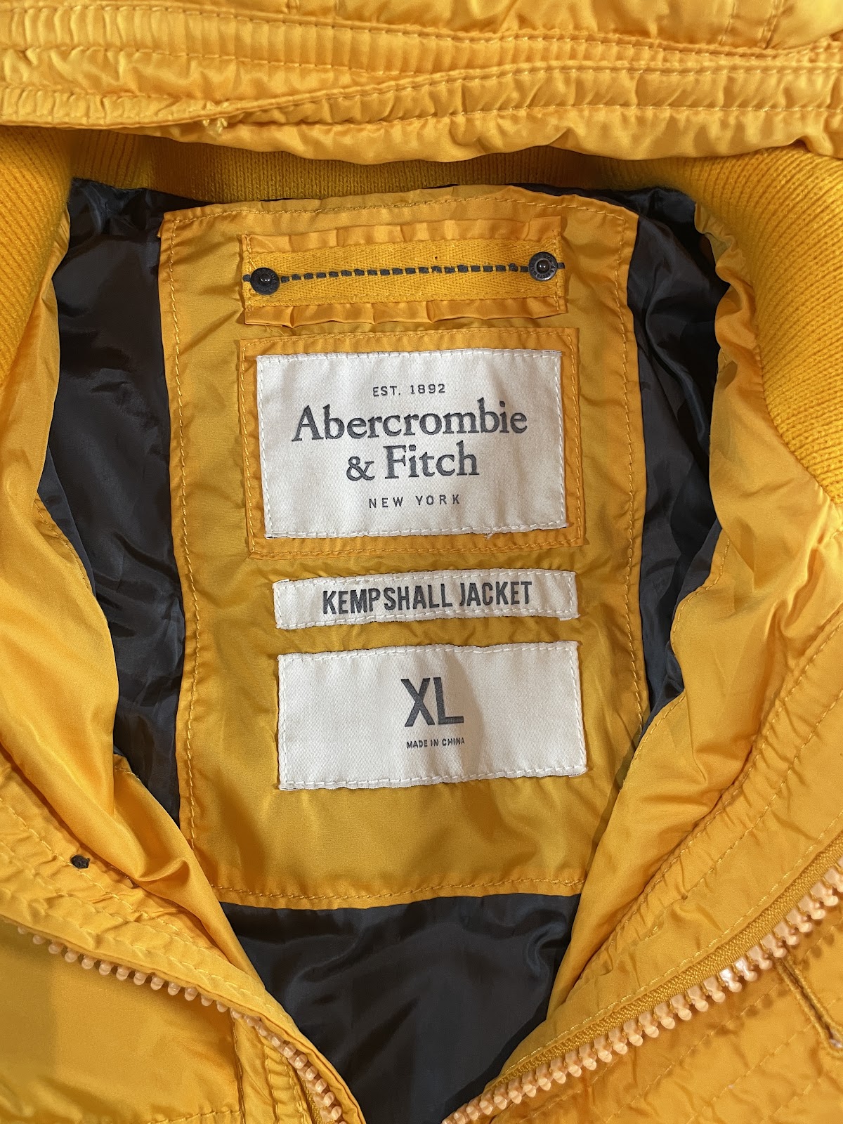 Abercrombie & Fitch KEMPSHALL ダウンジャケット マスタードイエロー XL メンズ