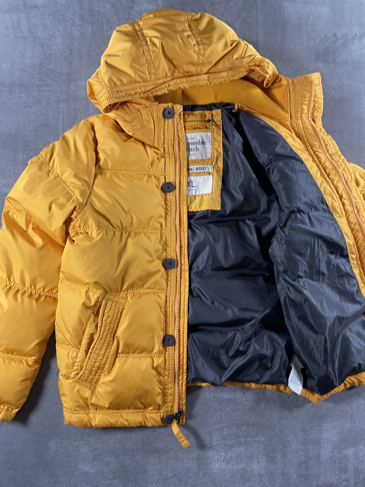 Abercrombie & Fitch KEMPSHALL ダウンジャケット マスタードイエロー XL メンズ